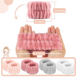 8 Pcs Microfiber Spa Wrist Bands for Washing Face, Women's Wrist Towels for Washing Face, Absorbent Face Washing Wristbands, Prevent Water from Spilling Down Your Arms