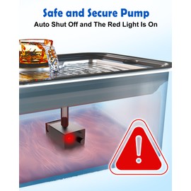 2025 Upgrade Pump with Light for FurryPlanet 12L Ultra-Purification Large Dog Water Fountain Stainless Steel,Two Metre Extension Cord,Low Water Indicator