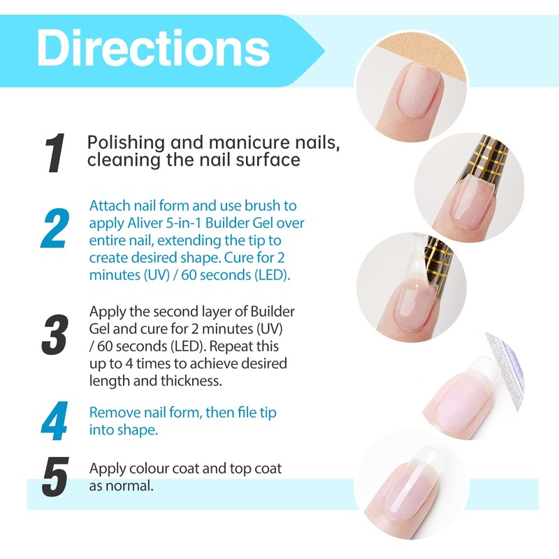 Builder Gel, Builder Base, 5 In 1 Nail Builder Gel