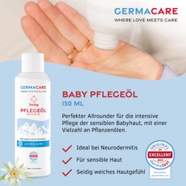 GermaCare Baby care oil, organic edelweiss from the Alps, pH 5.5, rated "very good" by dermatologists, nourishes and soothes sensitive baby skin