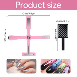 11 Pieces Cat Eye Magnet for Nails Clippers, Magnetic Cat Eye Gel Nail Polish Accessories Art Design Kit Tools, Multifunctional Magnet for Cat Eye Gel Polish Set for Diy Home Salon Studio Pink
