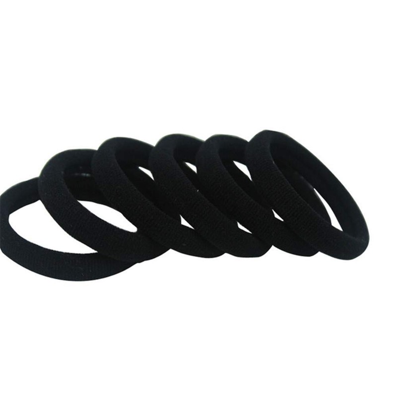Kingsie Ponytail Hair Rubber Black Outer Diameter 2.2 inches (5.5