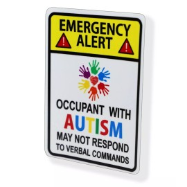Real Sticky Emergency Alert Autism Sticker Autistic Awareness Vehicle Safety Window Decal