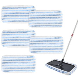 5 Pack Mop Heads Replacements for Ocedar Hardwood Floor 'N More Microfiber Mops,Terry Cloth Mops Refills 15 x 8 Flat Dust Mop Pads for O Cedar mop, Washable & Reusable Mopping Pads