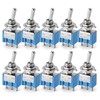 10pcs Audio Fan ON/OFF Toggle Switch Rocker Toggle Switch Blue