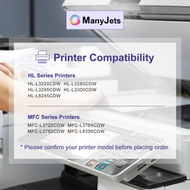 ManyJets DR229CL Drum Unit Replacement for Brother DR-229CL DR229 TN229XL Compatible for Brother MFC-L3780CDW,HL-L3220CDW HL-L3295CDW HL-L3300CDW MFC-L3720CDW HL-L3280CDW Printer(NOT Toner,Black)