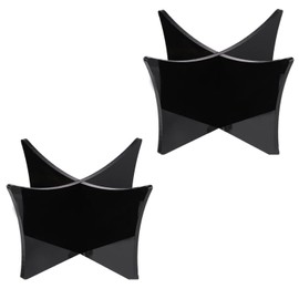 2 PCS Acrylic Football Display Stand Basketball Holder Display Ball Stand Rugby Display Stand Volleyball Bowling Ball Stand Sport Ball Display Holder for Home School (Black)