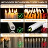 GenSwin Rechargeable Flameless Taper Candles with Charging Base Remote