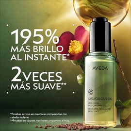 Aveda Miraculous Oil 50ml | Aceite para Cabello | Aporta un 195 % más de brillo al instante* y deja el cabello 2 veces más suave** | Hasta 24 horas de protección antiencrespamiento | Proporciona protección térmica hasta 230°C