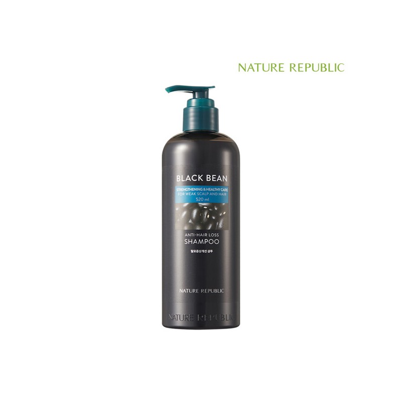 Nature Republic Black Bean Shampoo 520ml+10ml / 네이처리퍼블릭 블랙빈 샴푸