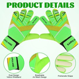 flintronic Goalkeeper Gloves Children and Teenagers, Football Goalkeeper Gloves, Training Gloves, Football Gloves, Non-Slip Material, Double Protection, Improved Model