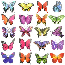 YapitHome 20 Pcs Window Safety Stickers for Glass Butterflies Window Stickers Anti-Collision Flowers Window Clings for Decorating Windows Doors, Girls Bedroom, Party Window Decoration