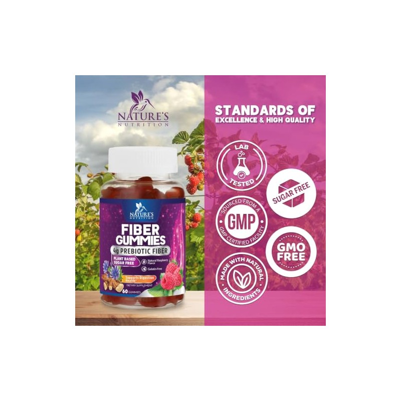 Fiber Gummies – Sugar Free Prebiotic Plant-Based Fiber 4g per