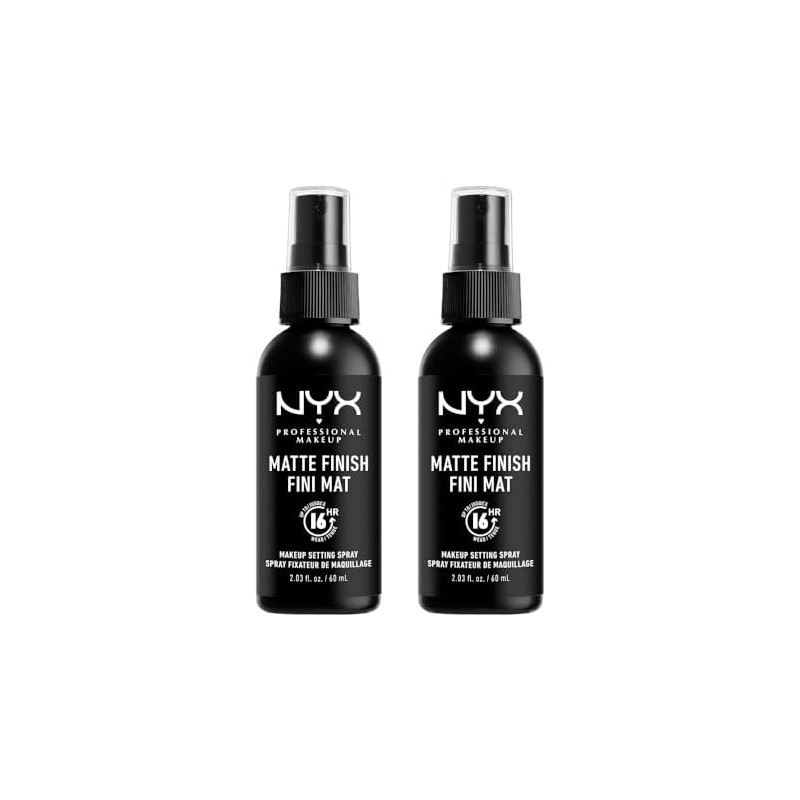 Nyx Professional Makeup, Dúo Spray Fijador De Maquillaje, Acabado Mate
