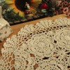 kilofly Crochet Cotton Lace Placemats Doilies 4pc, Oval, Beige, 12