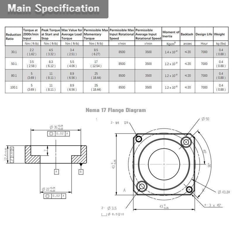 PGFUN Harmonic Gear Drive Reducer Small Strain Wave Gearbox Gearbox