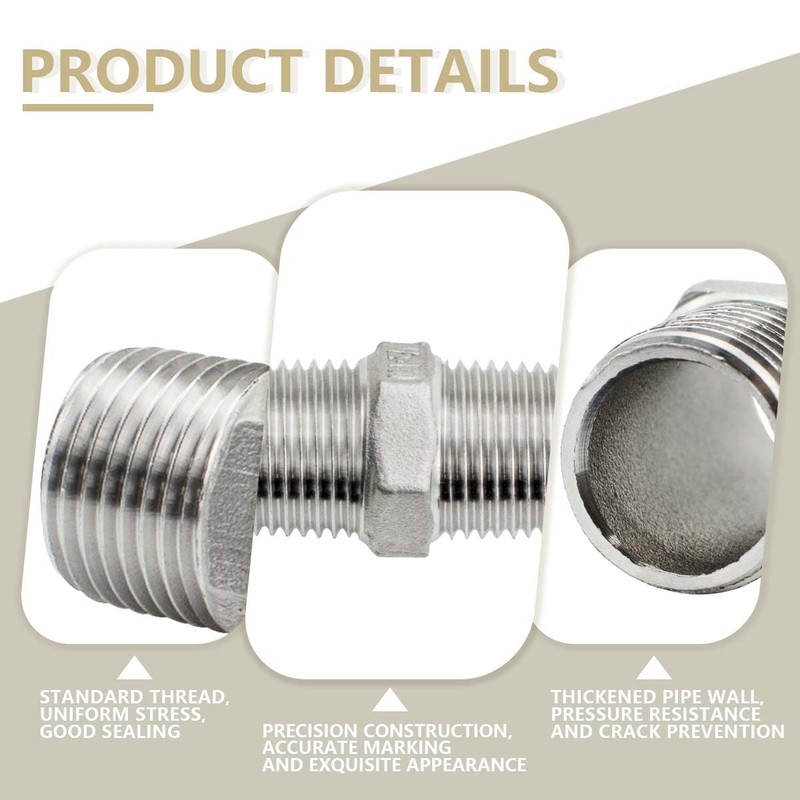 Bwintech 3 Pcs 3/4" Male to 3/4" Male BSP Thread