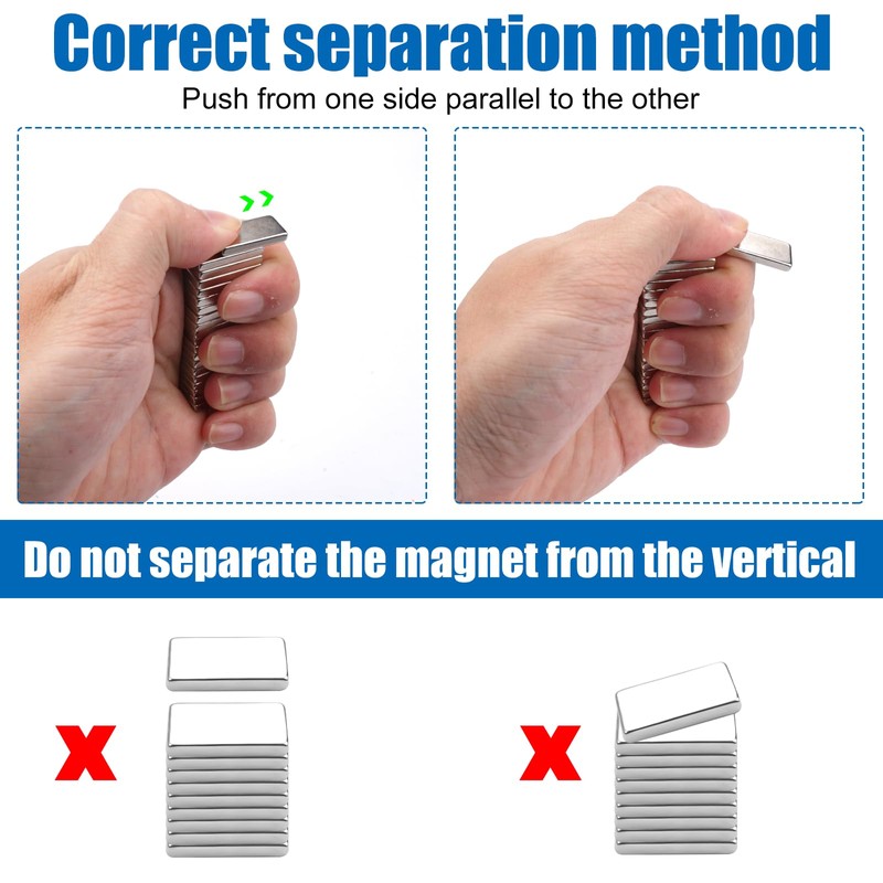 Pack of 20 Neodymium Magnets Rectangular, 20 x 10 x