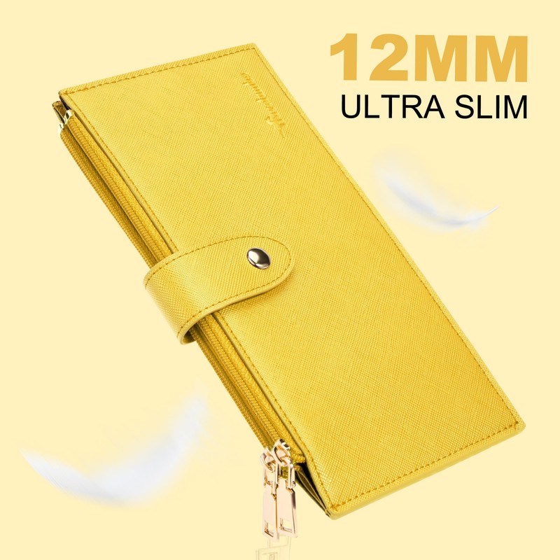 Travelambo RFID Wallet Women Large Size Bifold Multi Card Wallet