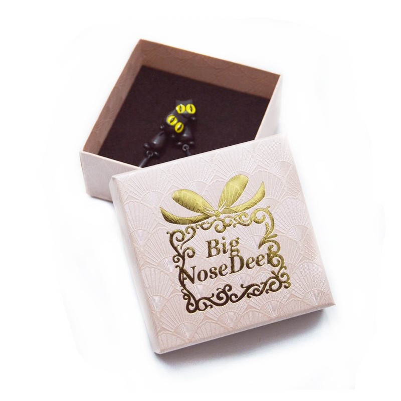 黒猫 耳飾り 耳輪 ねこ ネコ柄 猫が揺れる猫好き プレゼント3D 立体 耳飾り アクセサリー