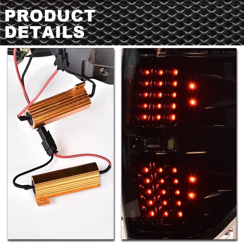 CNNELL LED Tail Lights Assembly Rear lights Compatible with Ford