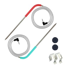 2-Pack Replacement Meat Probe for Masterbuilt Gravity Series 560/800/1050 XL Digital Charcoal Grill + Smoker, with 2 Grills Clips and 2 Probe Grommets,9004190170 Accessories Temperature Probe