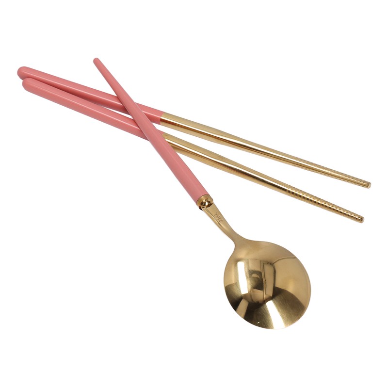 Stainless Steel Flatware Set Reusable Utensils Set Student Cutlery Storage