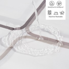 GRICOL Shower Curtain Waterproof Polyester Fabric Washable Bath Curtain with 12 Rings for Shower and Bath 180 x 200 cm White Checked