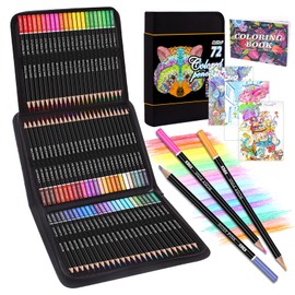 Melifluo 72 Colouring Pencils Set with Black Portable Zipper Bag. Professional Coloured Pencils Perfect for Adult and Artists Sketching, Shading and Doodling