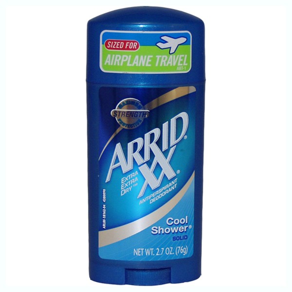 Arrid Extra Extra Dry XX Antiperspirant Deodorant, Solid, Cool Shower, 2.6 oz (73 g)