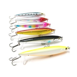 Flying distance similar to a heavy jig. Orurdo Fishing Gear qb100125a01n0 Rolling Sinking Pencil Set, 3.4 inches (86 mm), 0.5 oz (13 g), Ideal for Sea Bass and Flounder, Saltwater (Saltwater) Fishing Lure Set