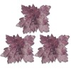 Unbranded 3 Pack of Lavender Poinsettia Picks with Glitter Centers