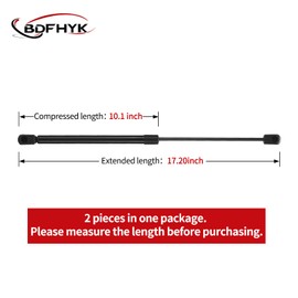 BDFHYK C16-06874 17" Gas Shocks Struts 17 Inch 40Lbs Lift Supports Strut Shocks for Leer are Camper Shell Truck ATC Topper Rear Window Pickup Cab Canopy Door Tool Box, Black C1606874