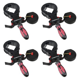 POWERTEC 4PK Strap Clamps for Woodworking – Quick Release Band Clamps with Ergonomic Handle, Adjustable Picture Frame Clamp, 13 ft Strap Belt Clamps for Cabinets and Drawers (71101-P4)