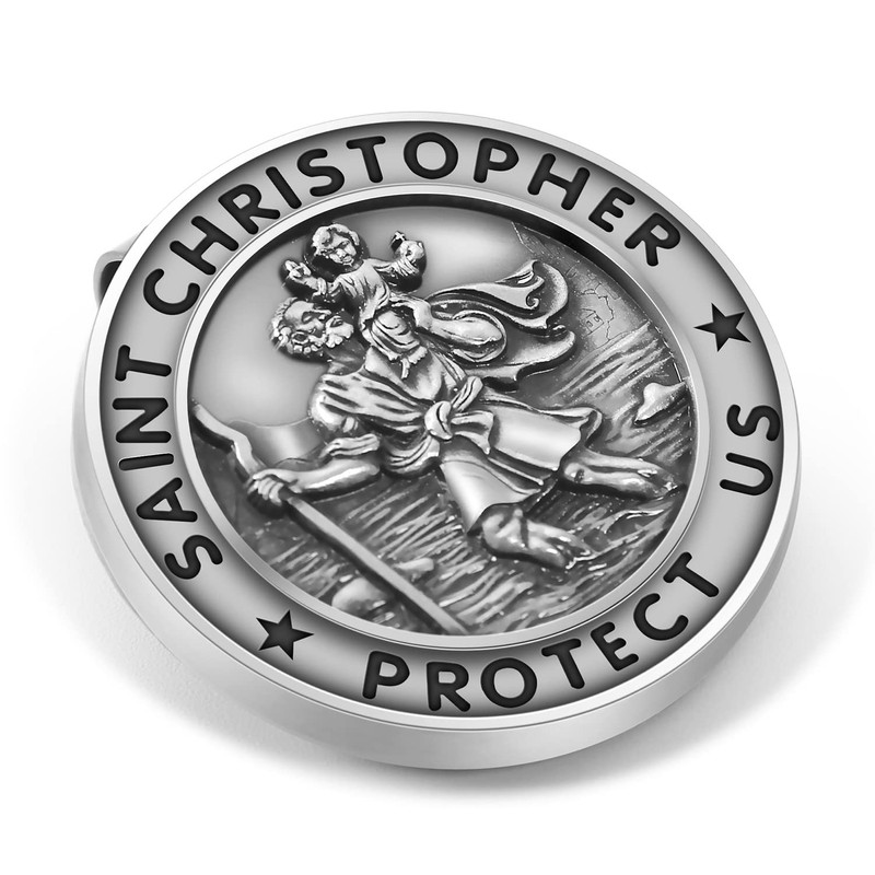 AKITSUMA Saint Christopher Visor Clip, Car Automotive Accessories, Gift for