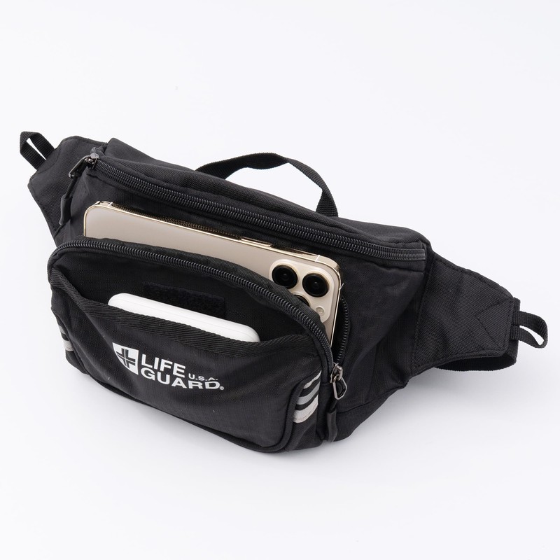 Lifeguard Waist Bag, Reflector 2-Way Body Bag, red, One size