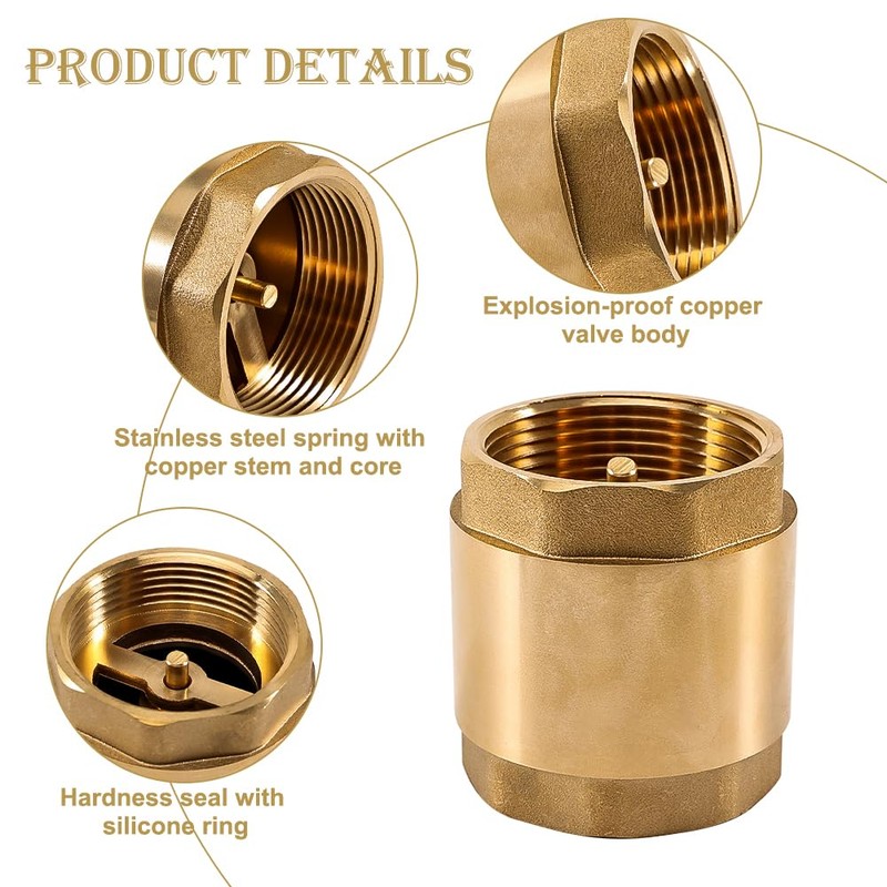 2 Inch Brass Check Valve with Female Thread, DN50 Backflow
