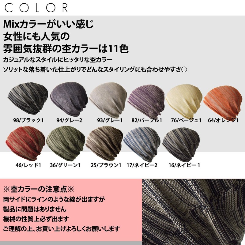 EdgeCity Men's Knit Cap in Cotton/Acrylic, Made in Japan -