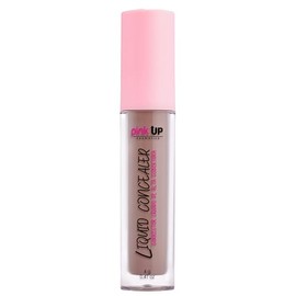 PINK UP | Liquid Concealer | Corrige imperfecciones con cobertura ligera y sin cuartearse | Acabado natural de larga duración | Corrector de ojeras | Contorno maquillaje | Hazel Gray | Modelo 401
