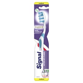 SIGNAL Toothbrushes 12 Pack Medium Integral 8 Complete Care Interdental Care for Deep Oral Hygiene Recyclable (Set of 12)
