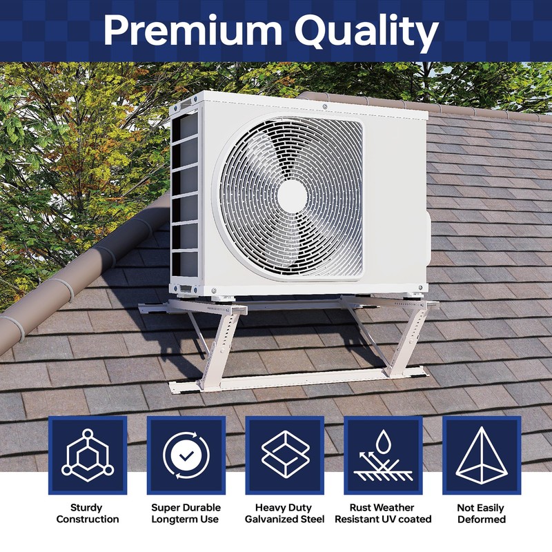WeCooper Rooftop Mini Split Mounting Bracket 9000to24000BTU,Heavy Duty Adjustable Roof
