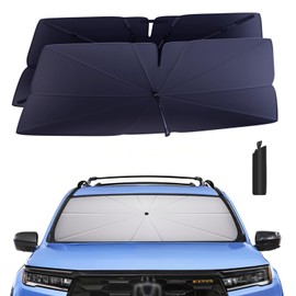 Windshield Sun Shade Umbrella: Custom Fit for 2016-2025 Honda Pilot EX, EX-L, Elite, Touring, Trailsport,Black Edition (3rd Gen) - Double Thickened Foldable Front Window Sunshade, UV & Heat Protection