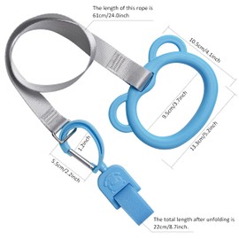 Doytn Stroller Leash Handle for Toddler - Compatible with Strollers, Wagons, Pushchairs and so on – Safety Leash Keeps Children Close on-The-go (Blue)