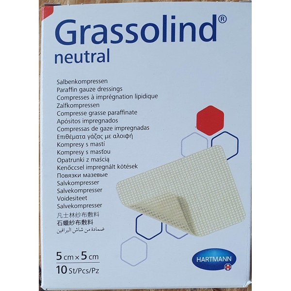 Grasssolind ointment compresses 5 x 5 cm sterile pack of 10
