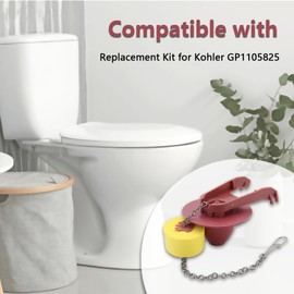 2 Inch Toilet Flapper with Float Replacement Compatible with Kohler GP1105825, Fit 1.28 gpf Toilet with Stainless Chain and Float, 1 Pack