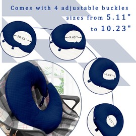 BBL Pillow After Surgery for Butt to Sleep, Brazilian Butt Lift Recovery Post Surgery Pillow for Sitting Sleeping Driving, Donut Pillow for Woman Lumbar Back Cushion Seat (Blue)