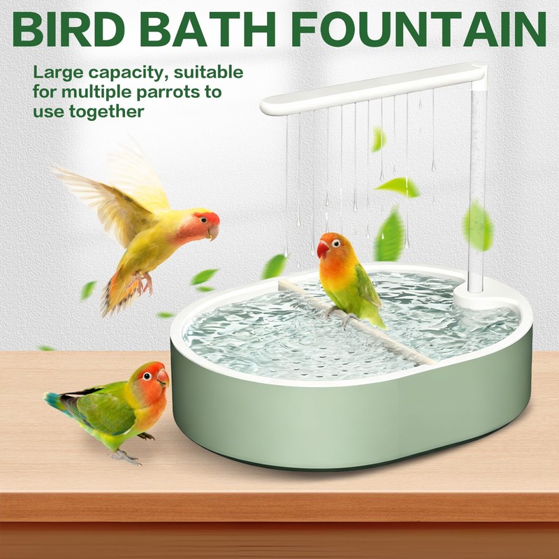 POMFAEE Bird Bath, Parrot Bathtub, Automatic Parrot Shower Bath with