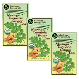 Moringa Turmeric Ginger Tea Bags 84 (Keto, Detox, Paleo, Vitamin & Minerals Booster, Vegan, Gluten-Free, Non-GMO, Caffeine-Free)