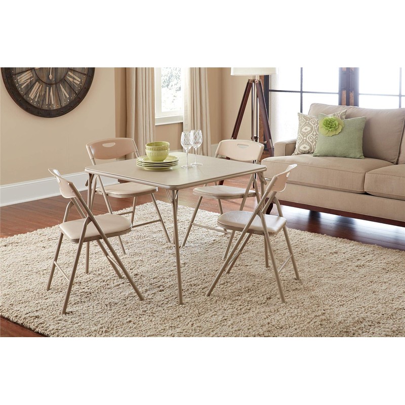 Ameriwood Home Cosco 5-Piece Folding Table and Chair Set, Antique