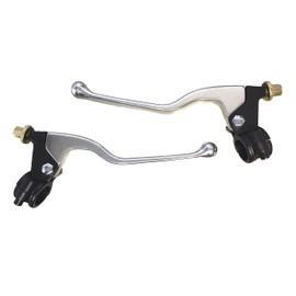 Clutch & Brake Lever Set with Perch Cable Adjuster Compatible with Honda Kawasaki Compatible with Yamaha Suzuki